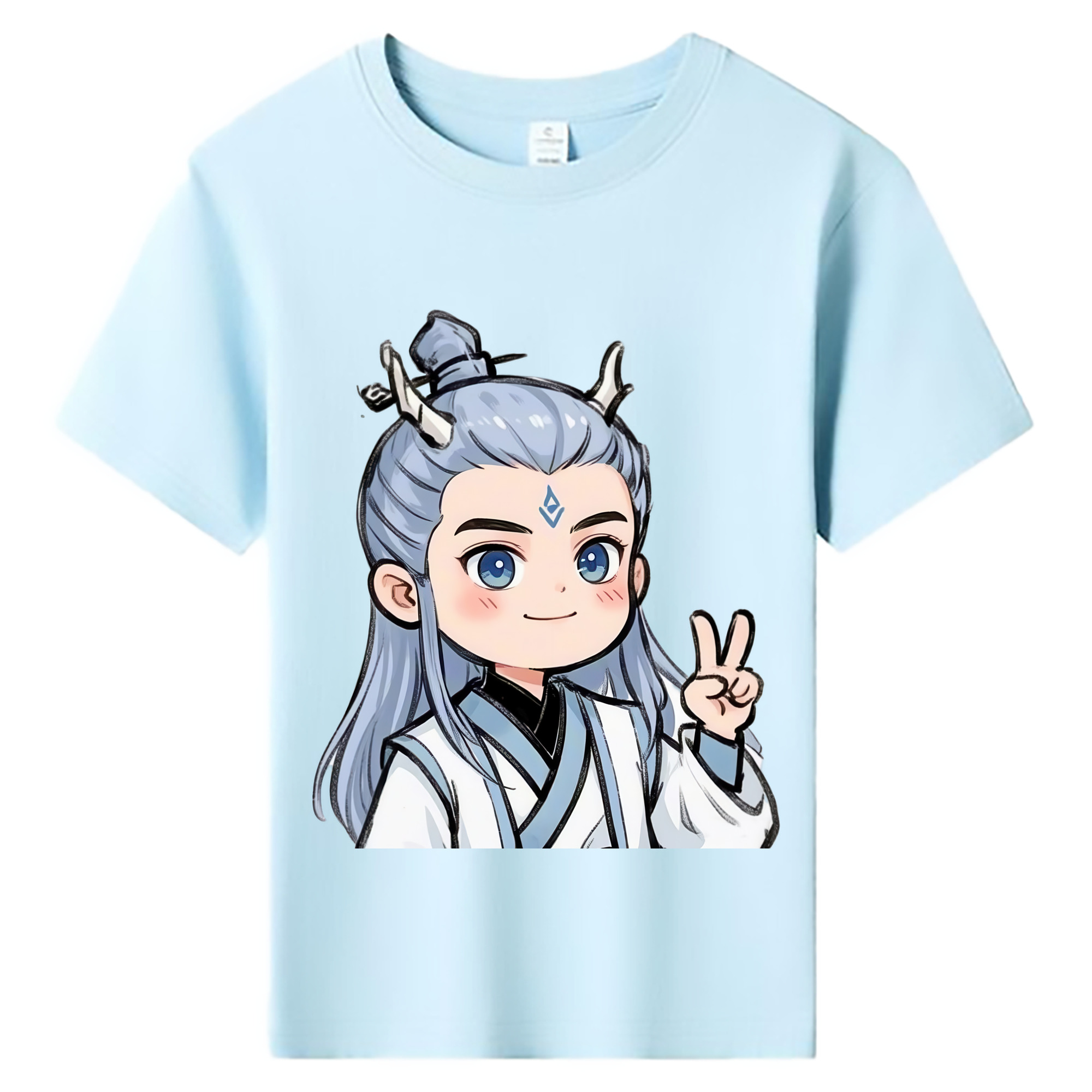 （画像用） Ne Zha 2 ナタ 魔童の大暴れ 綿100％キッズTシャツ（フロントプリント）